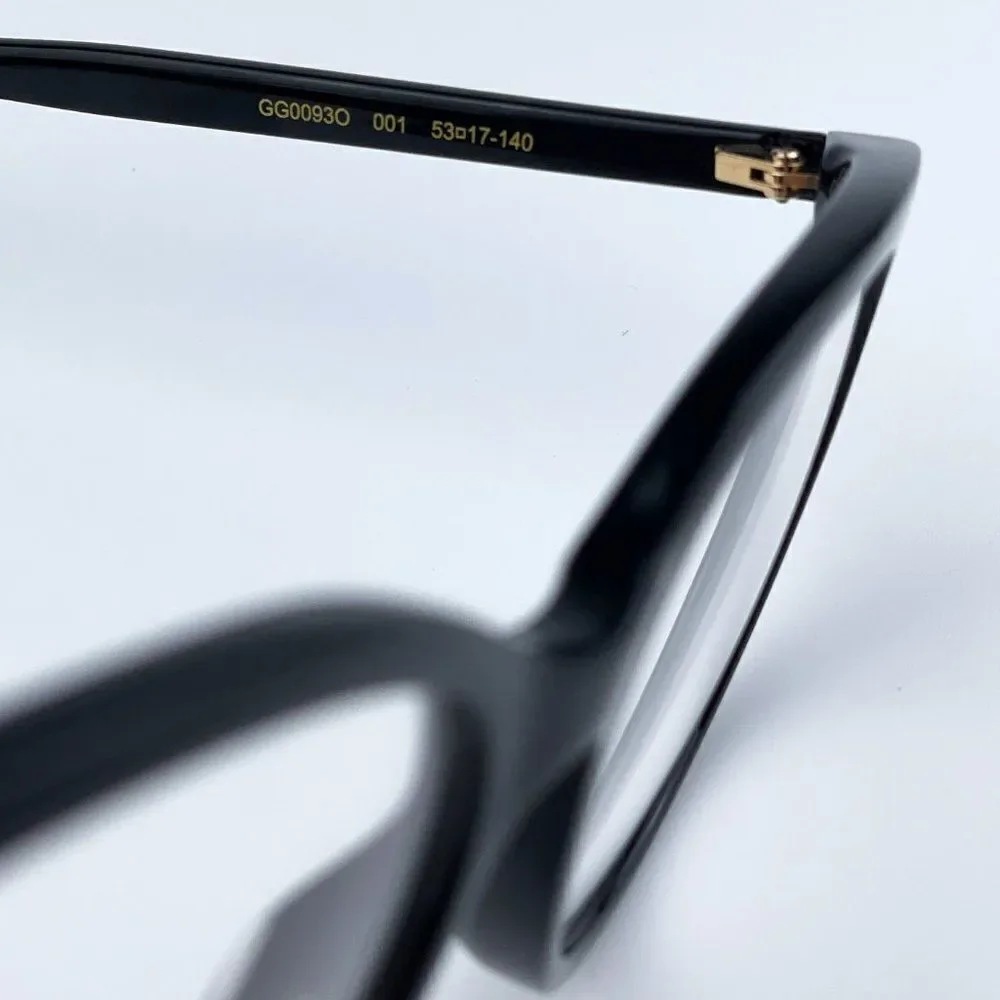 NEW Gucci GG0093O 001 Black Oval Logo Women Eyeglasses